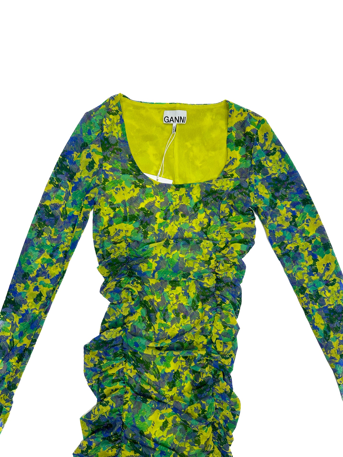 Green Floral Print GANNI Dress