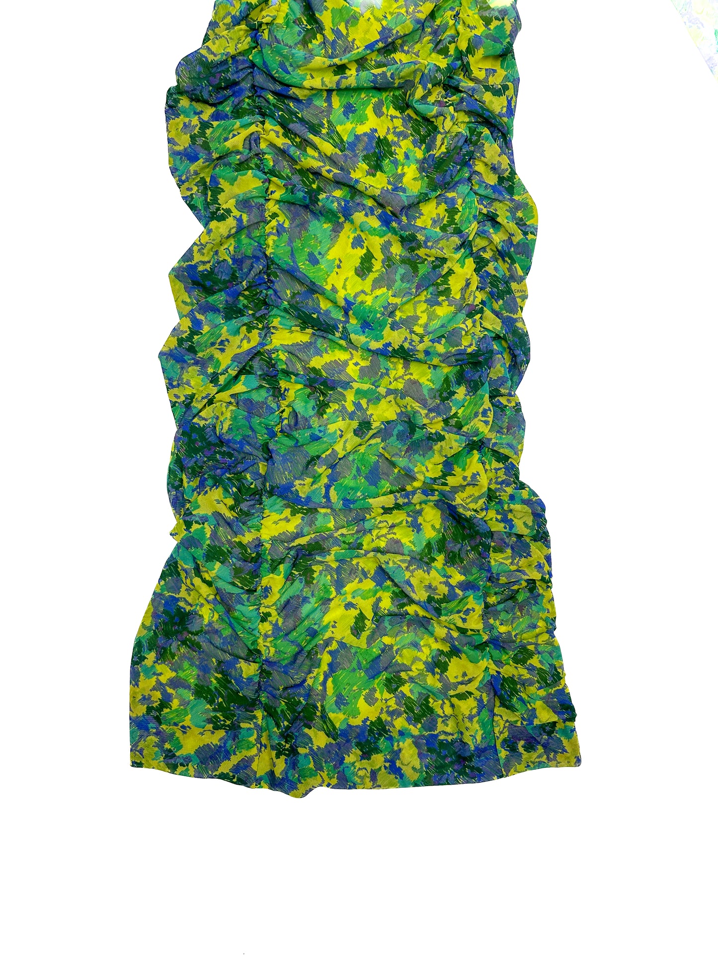 Green Floral Print GANNI Dress