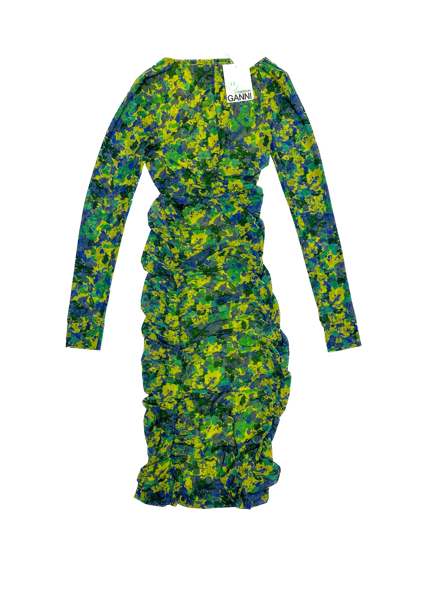 Green Floral Print GANNI Dress