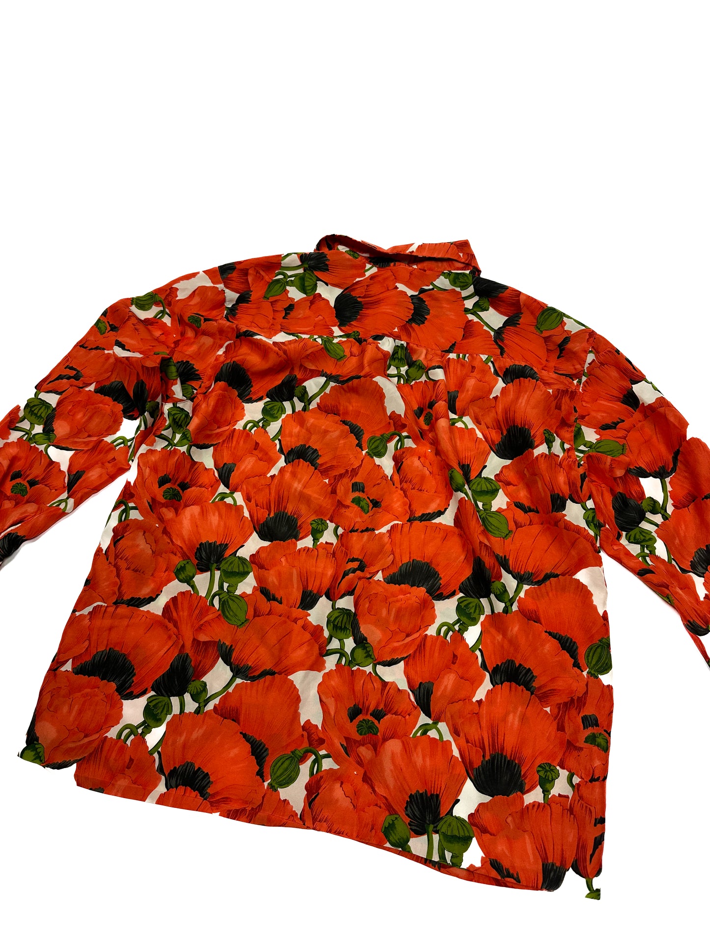 Red Poppy Print Shirt