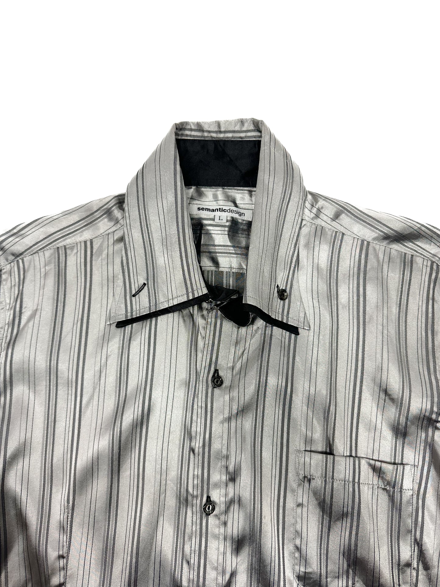 Silk Stripe Grey Sjirt