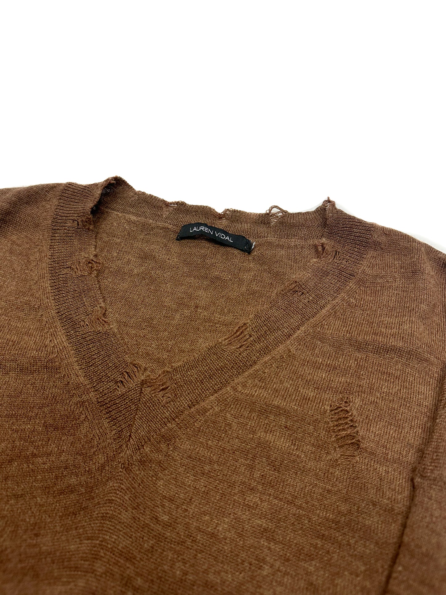 Brown Distressed Sweater