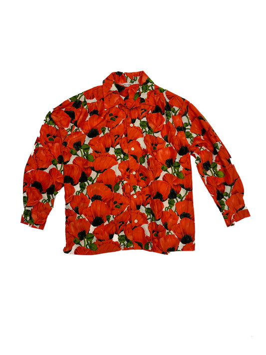 Red Poppy Print Shirt